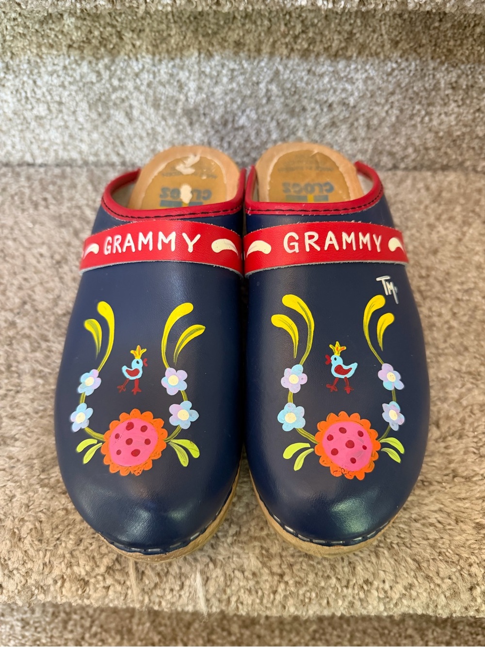Tessa Clogs Made in Sweden Handpainted in Vail, CO Wooden Swedish Clogs. Grammy.